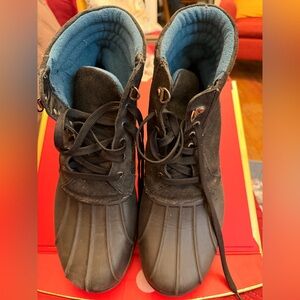 SAVE THE DUCK Black and Blue Men's Boat Boots